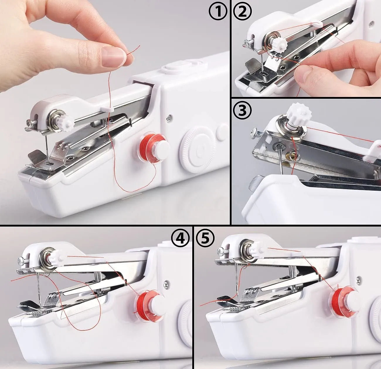 Mini Portable Handy Handheld Sewing Machine Battery-Operated Stitching Tool Lightweight