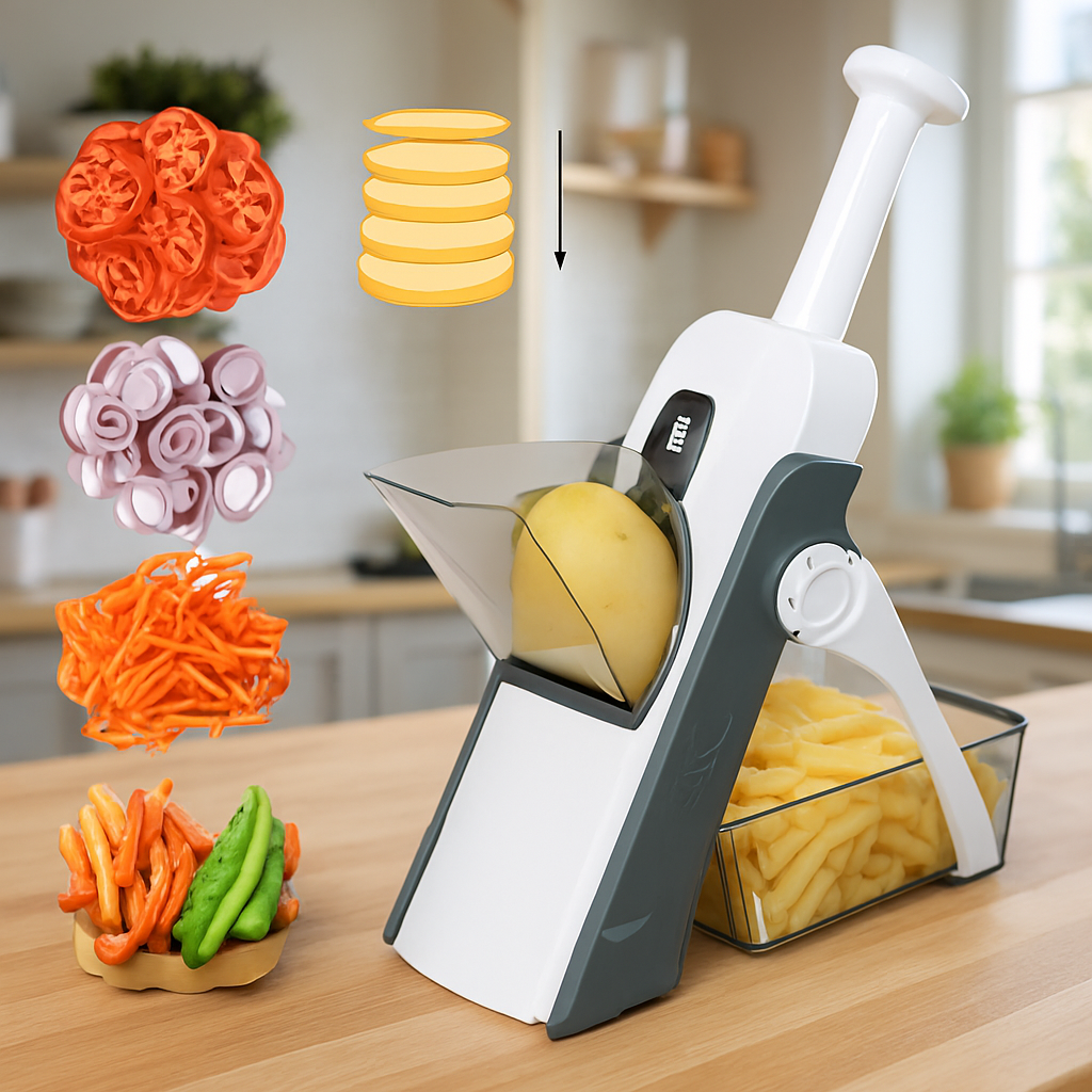 Mandoline slicer 5 in 1 Manual Vegetable Slicer Foldable Grater Slicer Food and Vegetable chopper potato slicer Household Kitchen Chopping Artifact Grater peelers