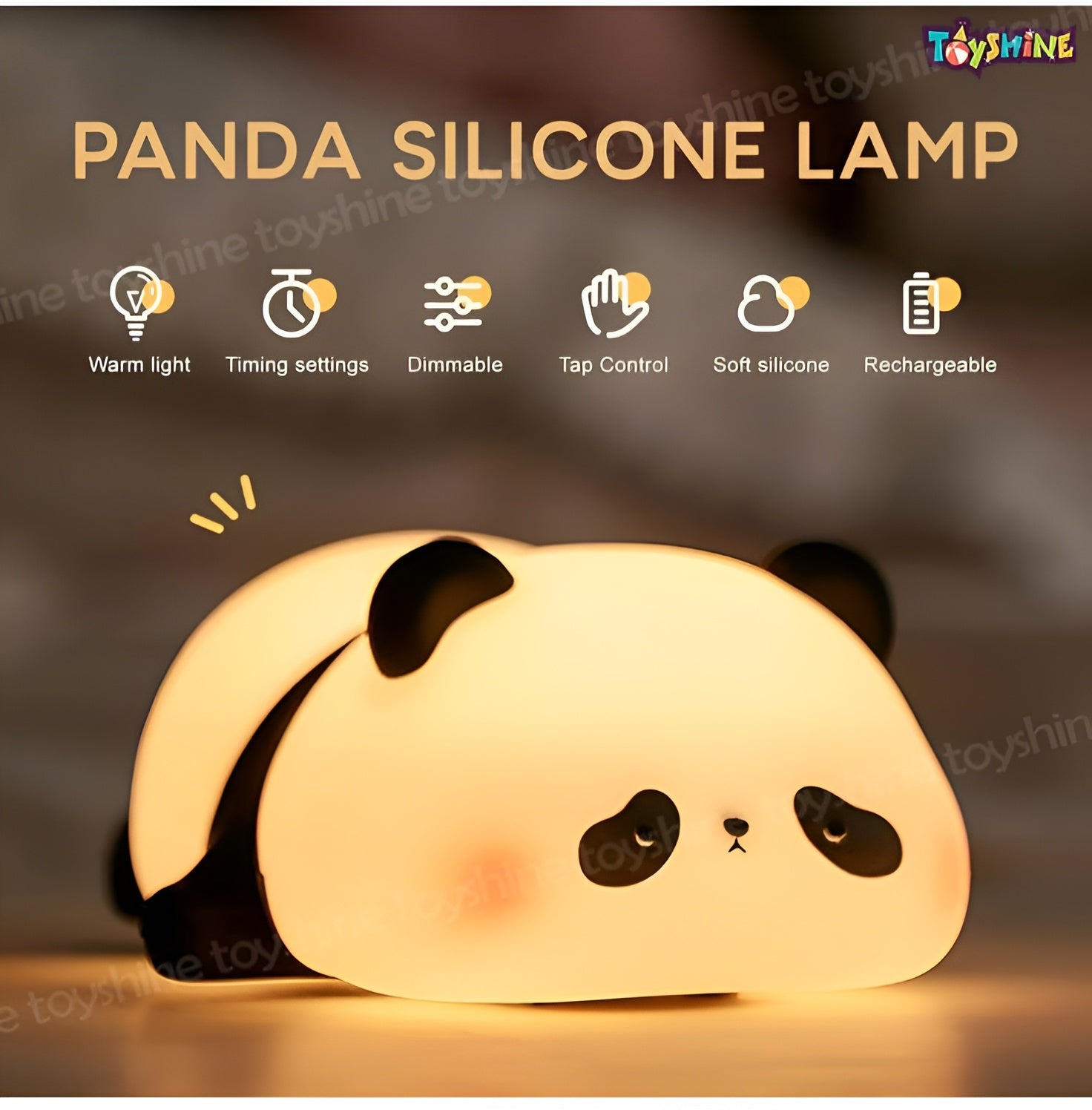 Cute Panda Night Light | Silicone Soft Lamp | Portable & Child‑Safe Bedside Light