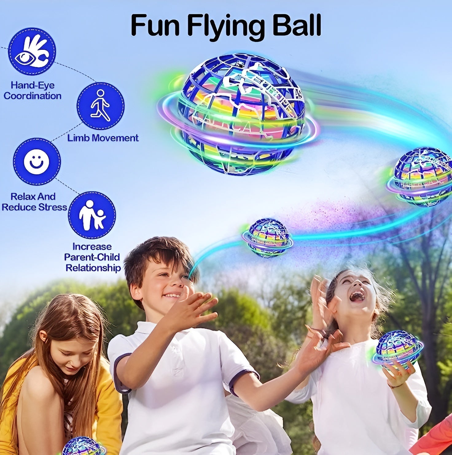 Rechareable Flying Nova Pro Spinner Fidget Toys Flying Ball For Kids and Adults