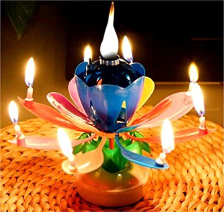 Musical Birthday Flower Candle