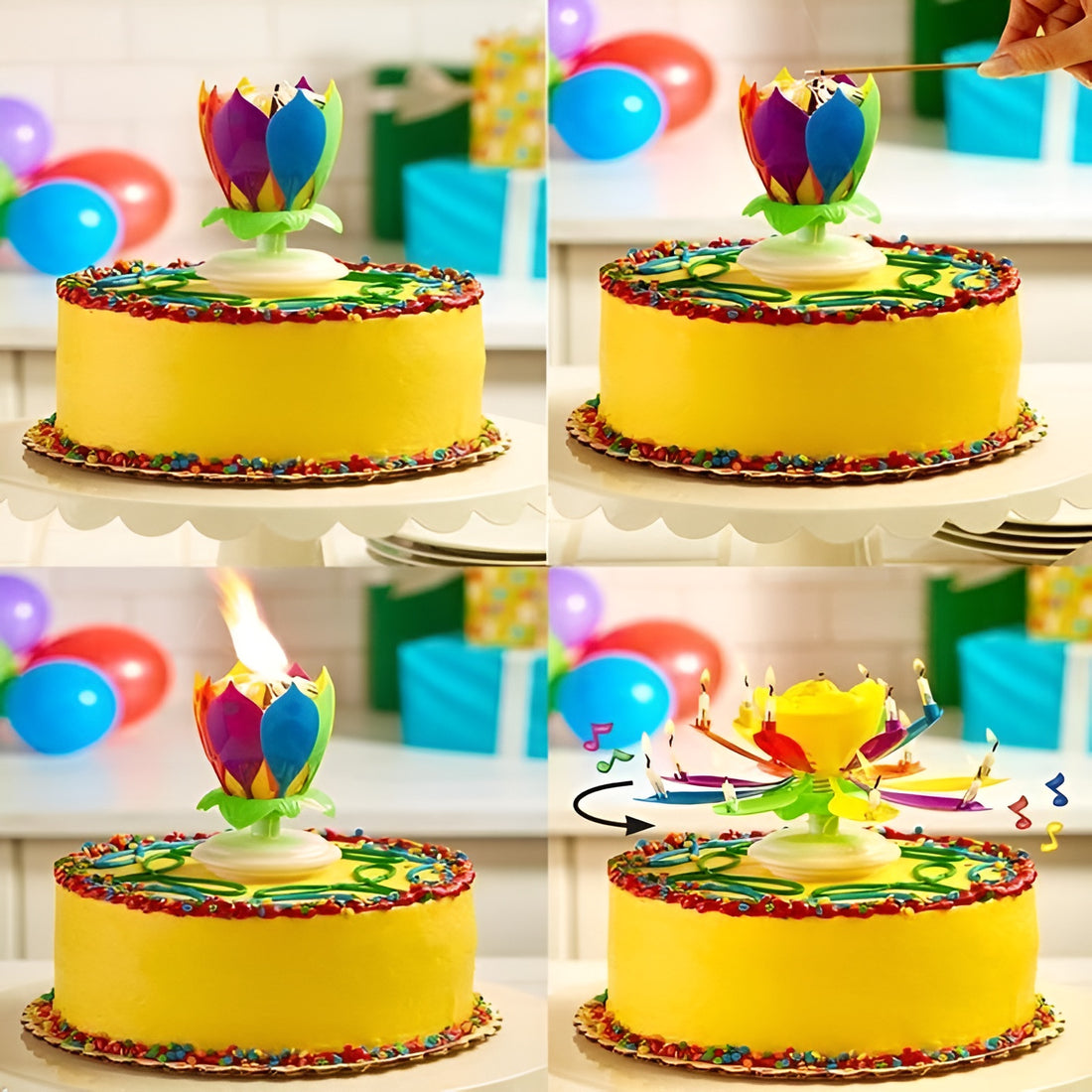 Reusbale Musical Birthday Flower Candle