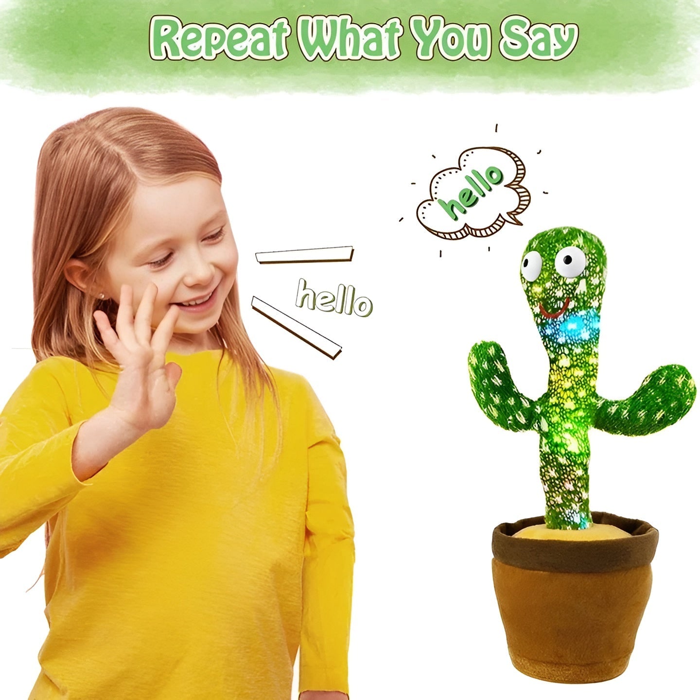 Dancing Cactus Toy – Singing, Talking, Voice Recording Plush with USB Rechargeable Function – Fun Educational Gift for Babies and Kids