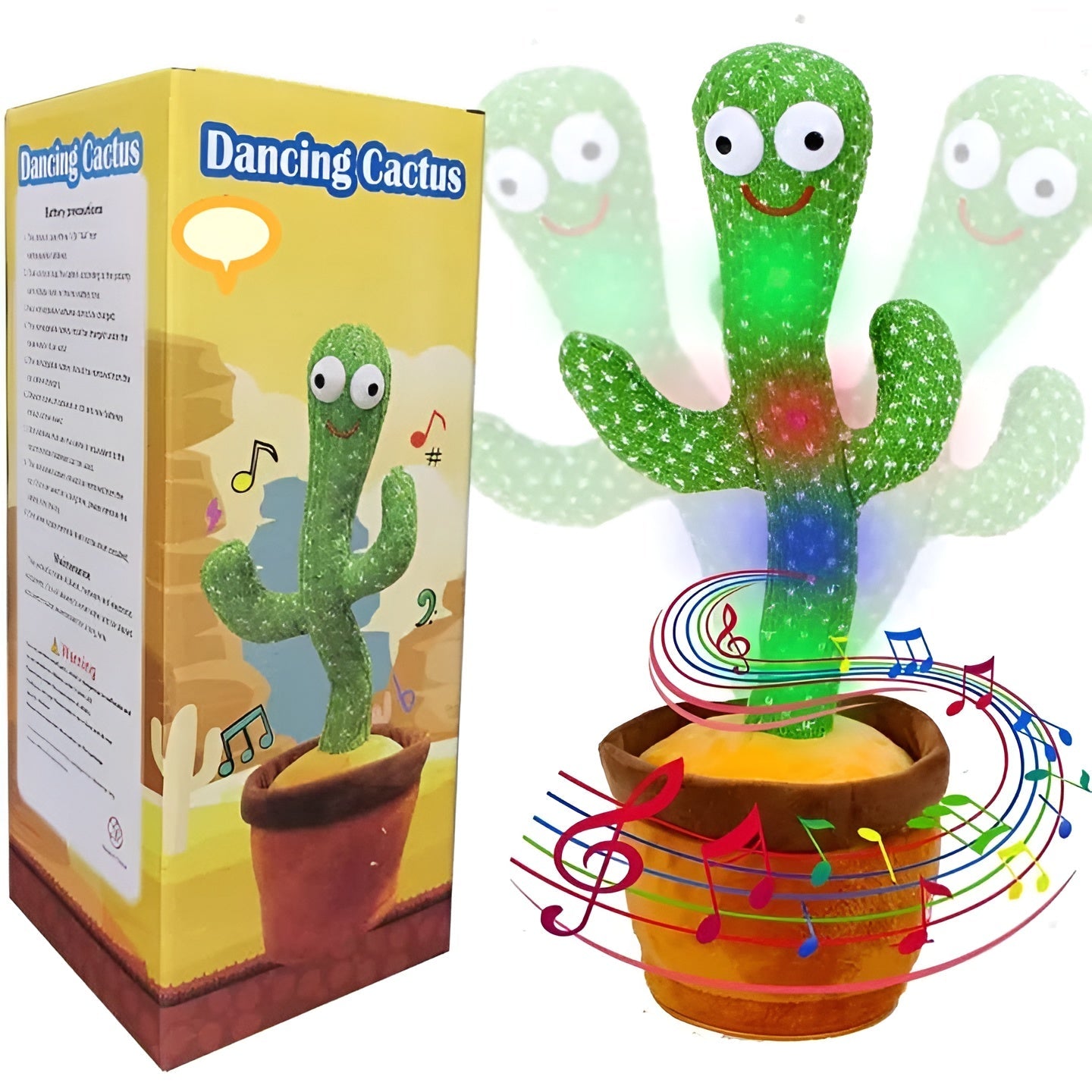 Dancing Cactus Toy – Singing, Talking, Voice Recording Plush with USB Rechargeable Function – Fun Educational Gift for Babies and Kids