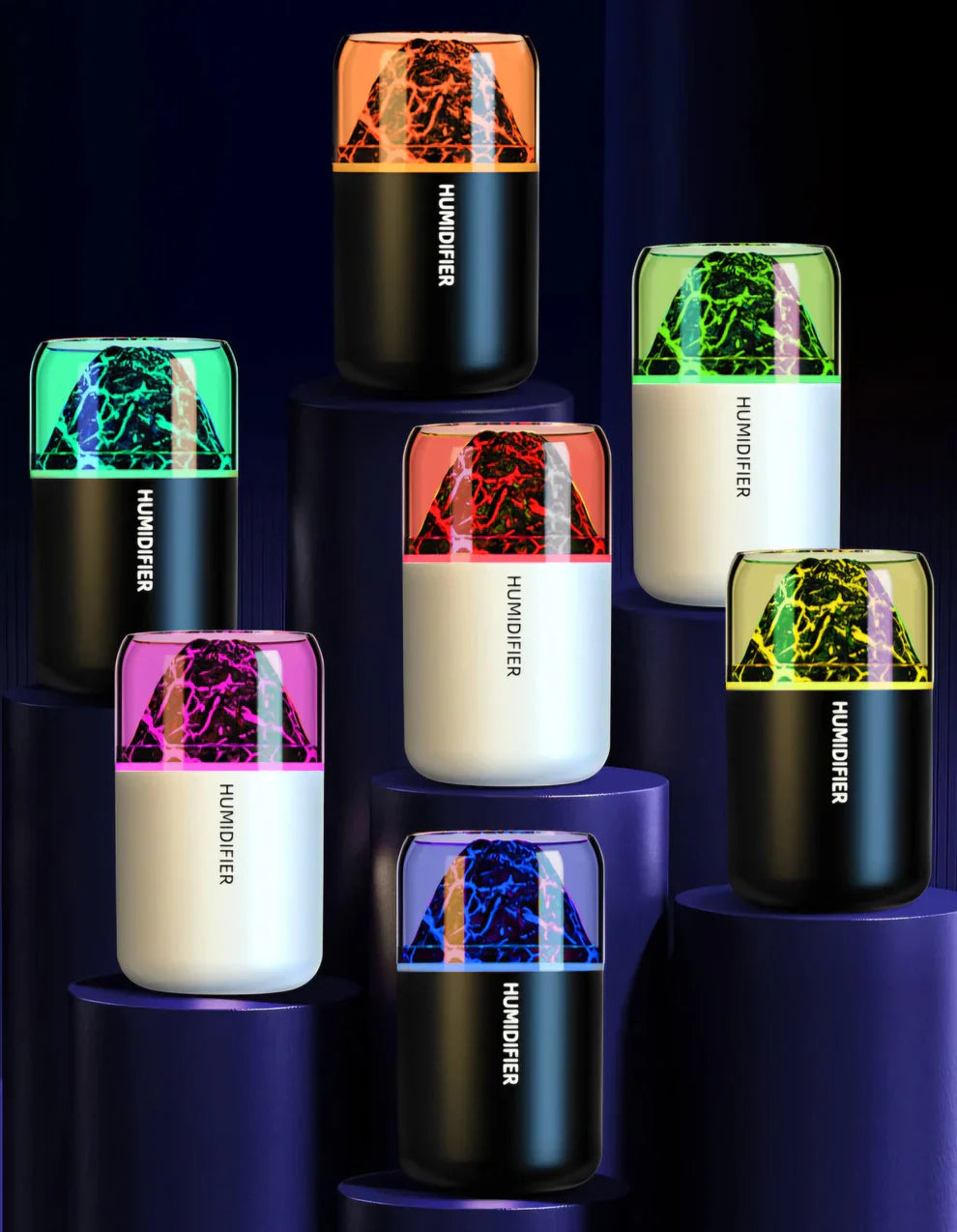Volcano Humidifier + Night LED Lights
