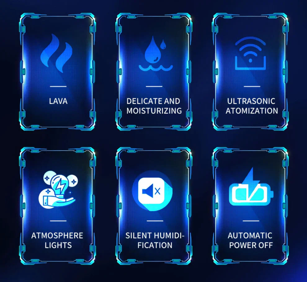 Volcano Humidifier + Night LED Lights