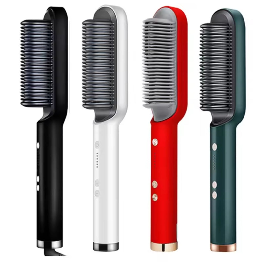 Electric Heat Brush 2-in-1 Straightener & Curler