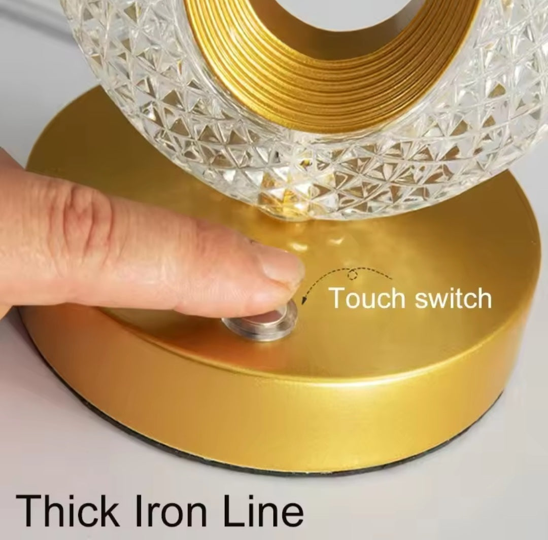Imported Crystal Touch Lamp, Rechargeable Luxury Lighting